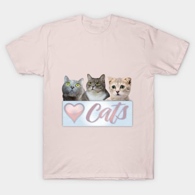 Love cats, cute kitty design T-Shirt by kamdesigns